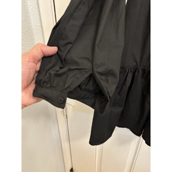 Warehouse Womens Tiered Smock Dress collared ballon Sleeve 100% cotton gothic L - Picture 3 of 10